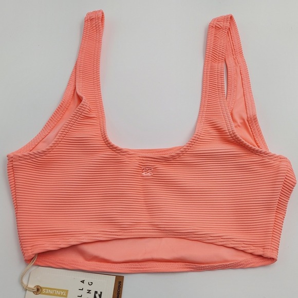 Billabong Other - Billabong Bikini Top Womens S/8 Peach Brand New Ribbed Tanlines Longer Tank